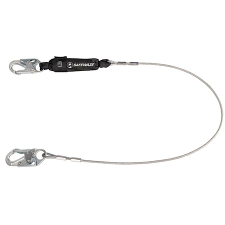 Safewaze Shock Absorbing Lanyard, 6 ft. Length, Forged Steel, 1 Leg(s) FS560-CA